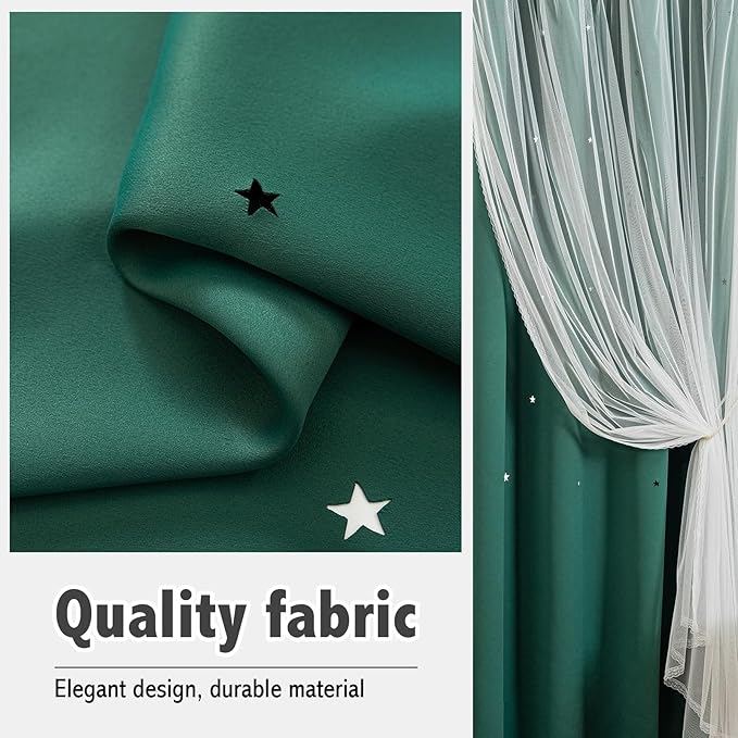 indistar Star Cutout Kids Window Blackout Curtains - Image 8