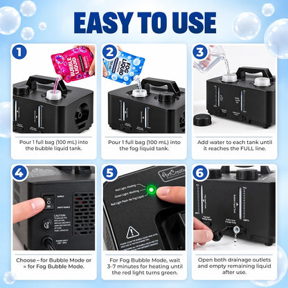 Fog Bubble Machine - High Powered Smoke Bubble Machine for Halloween Party