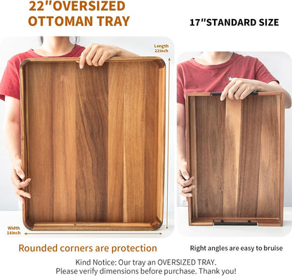 large wooden ottoman tray great rectangle trays for, package contents
