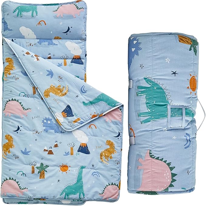 Toddler Nap Mat with Removable Pillow, Ultra Soft Slumber Bags by DuShow