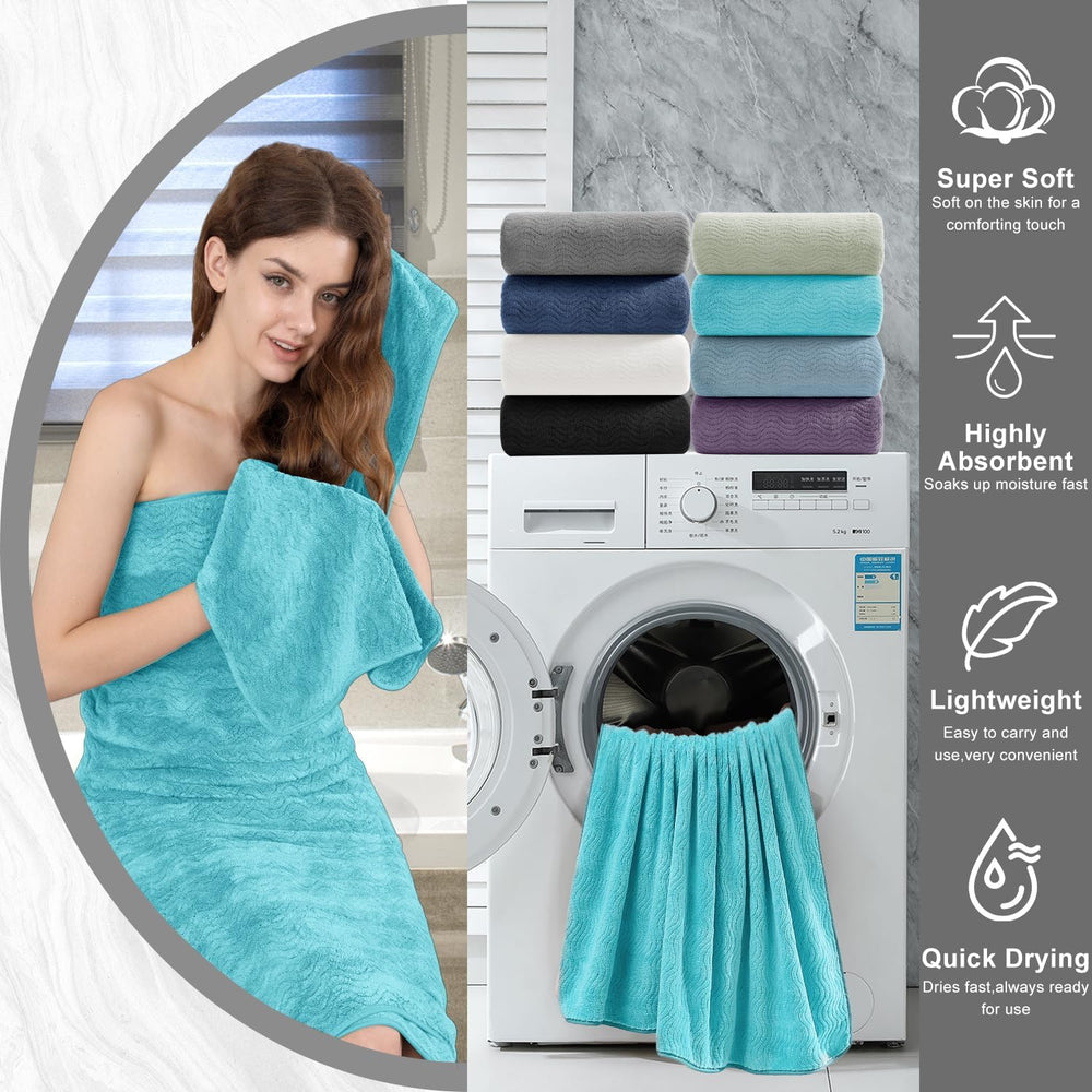 4 Piece Extra Large Bath Towel 35"x70" Oversized Bath Sheet Bath To...