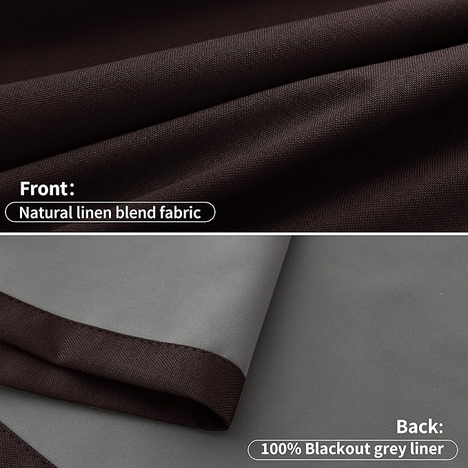 Pinch Pleated Linen 100% Blackout Curtains 90 Inches - Image 9