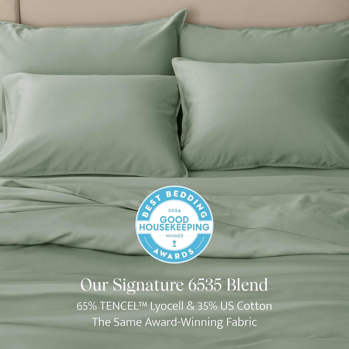 double stitch cotton tencel duvet cover - king shown in use