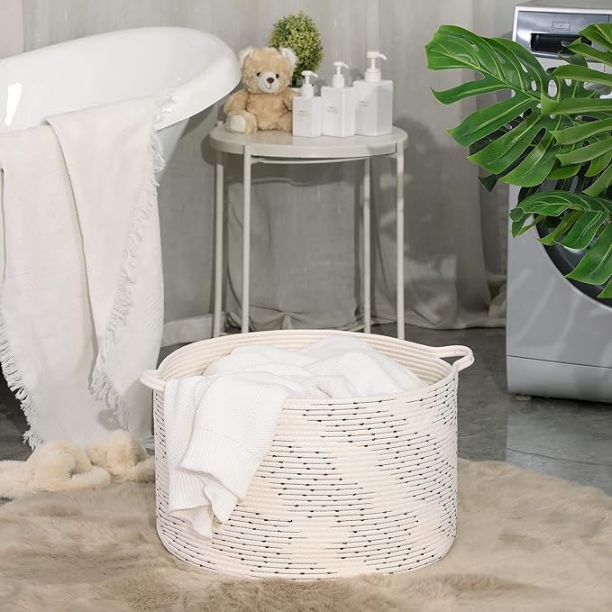 KAKAMAY Large Blanket Basket, Woven Baskets - Image 7