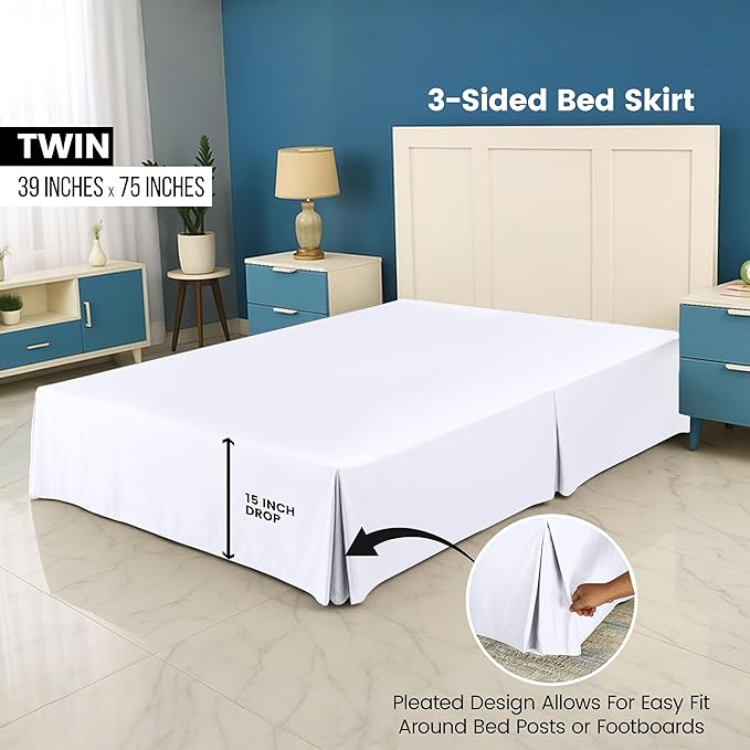 Utopia Bedding Twin Bed Skirt - Image 2