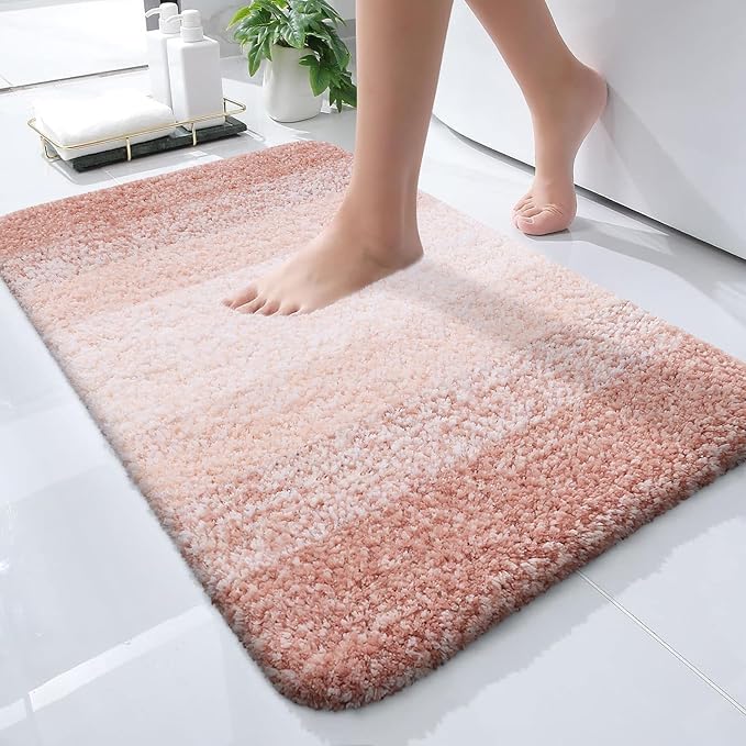 OLANLY Bathroom Rugs Mat 24x16, Extra Soft Absorbent Microfiber Bath Rugs by OLANLY