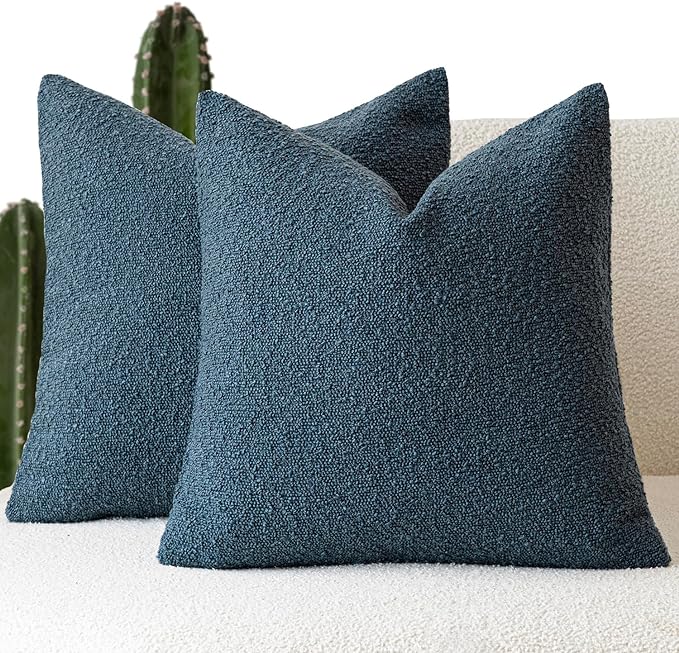 Foindtower Set of 2, Decorative Textured Boucle Throw Pillow Covers Accent by Foindtower