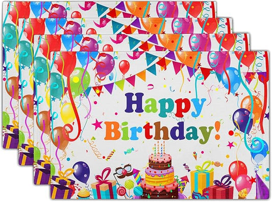 Giwawa Happy Birthday Placemats, Bithday Cake Gifts Decorative Table Mat Set of by Giwawa