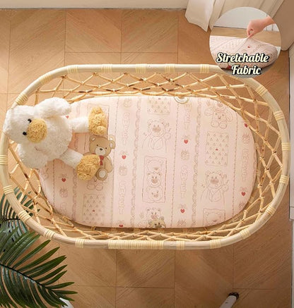SDY Jersey Bassinet Sheets for Baby Girls, 32 "x 16 "x 4", Super Soft Breathable - Image 3