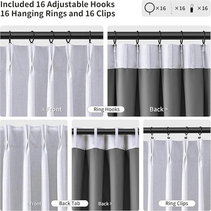 Joywell Pinch Pleated 100% Blackout Curtains 110 Inches Long - Image 3