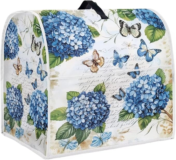 Butterfly Stand Mixer Cover 6-8 Quart Hydrangea Floral Kitchen Appliance Dust by HUISEFOR