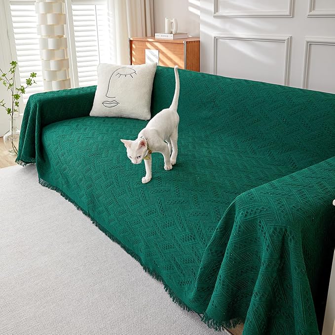 AIVIA Armless Loveseat Cover Sheet Blanket, Anti Slip Throw Cushion Covers - Image 6