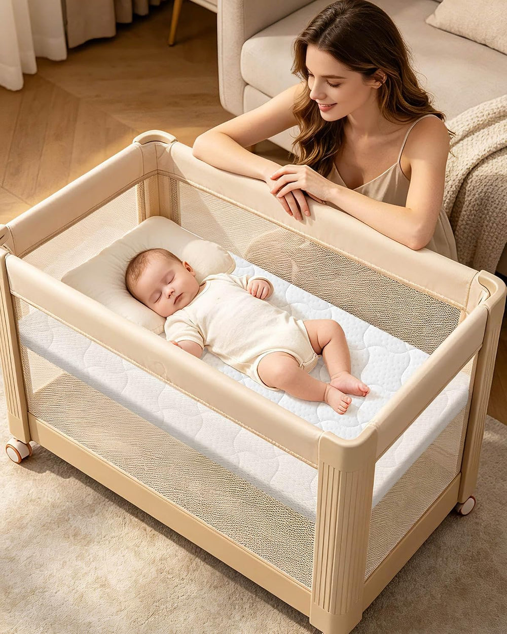 Pack and Play Mattress, 38"x26"x1.5" Portable Playard Mattress...