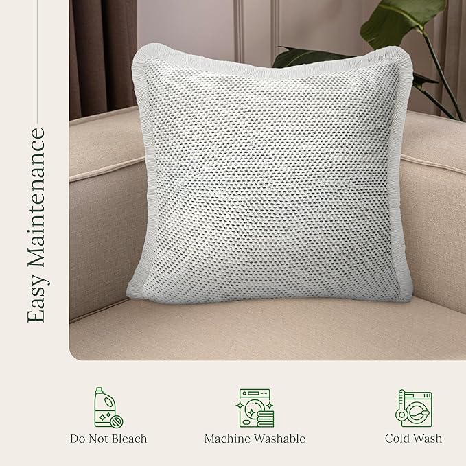 SanVia Comfort Premium Cotton Throw Pillow Covers, 20 x 20 Inches, Luxury - Image 6