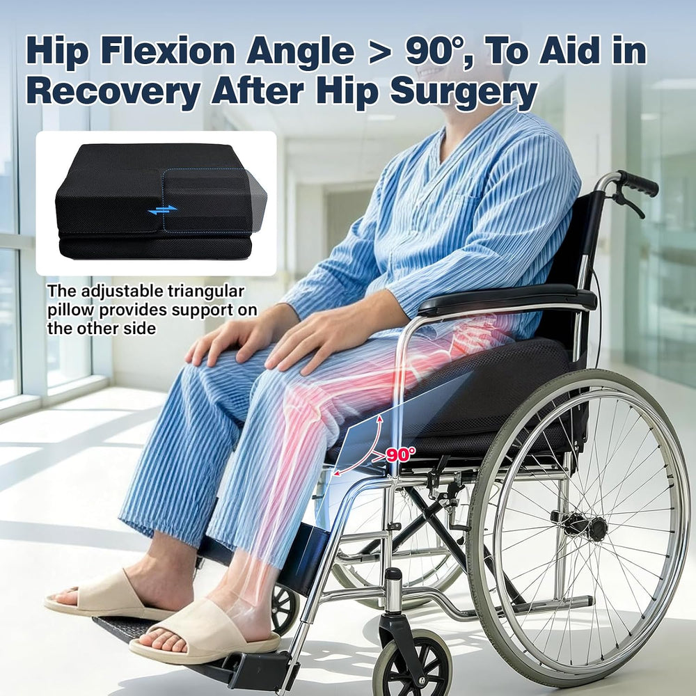 Adjustable Post Hip Surgery Cushion for Right Left, Wedge Hip Replacement Pil...