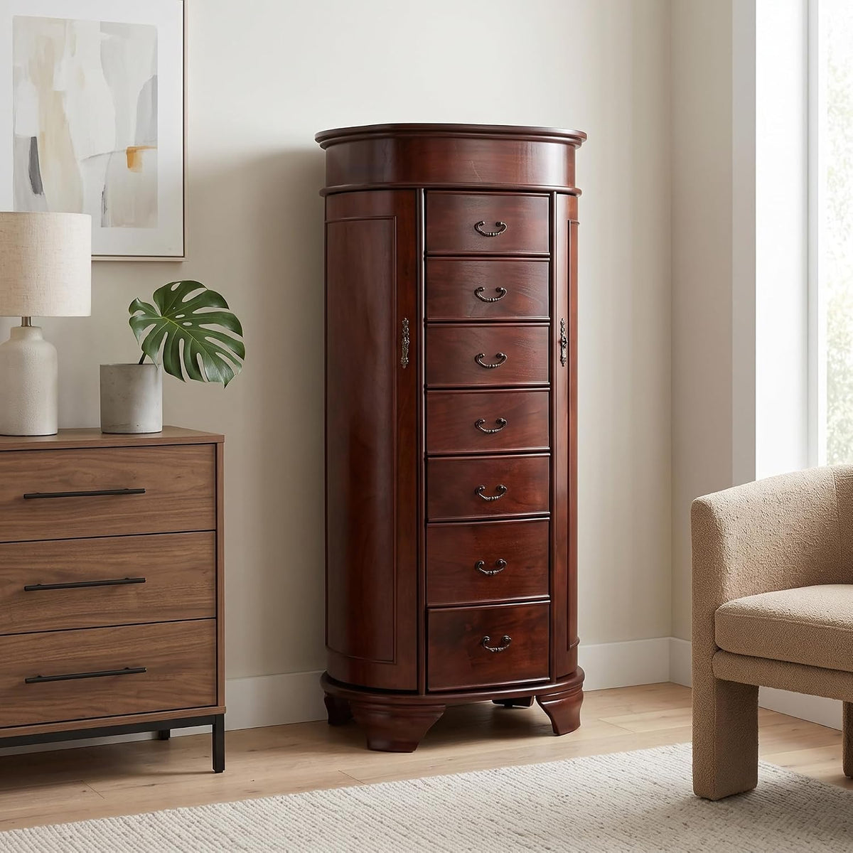 hives and honey daley oval jewelry armoire, stylish, package contents
