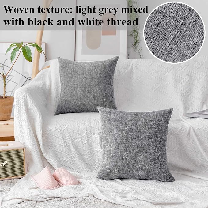 Home Brilliant Decorative Cushion Covers Chenille Square Pillow Protectors - Image 3