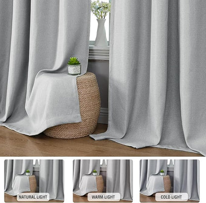 H.VERSAILTEX 95% Blackout Linen Curtains 96 Inches Long - Image 3