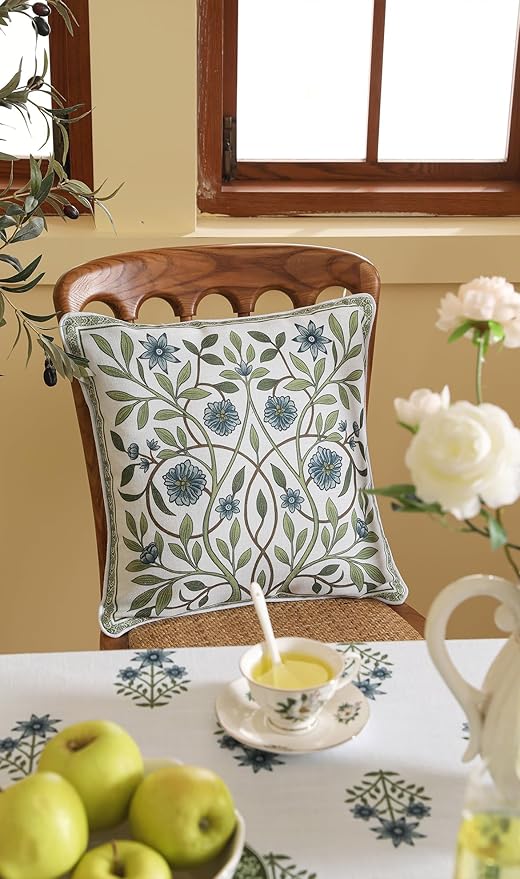 ISAENNE Design Fresh Linen Square Throw Pillow Covers 18"x18", French White - Image 7