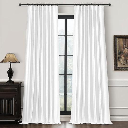 100% Blackout Elegant Curtains 95 Inch 2 Panel Set by QJMYDECO