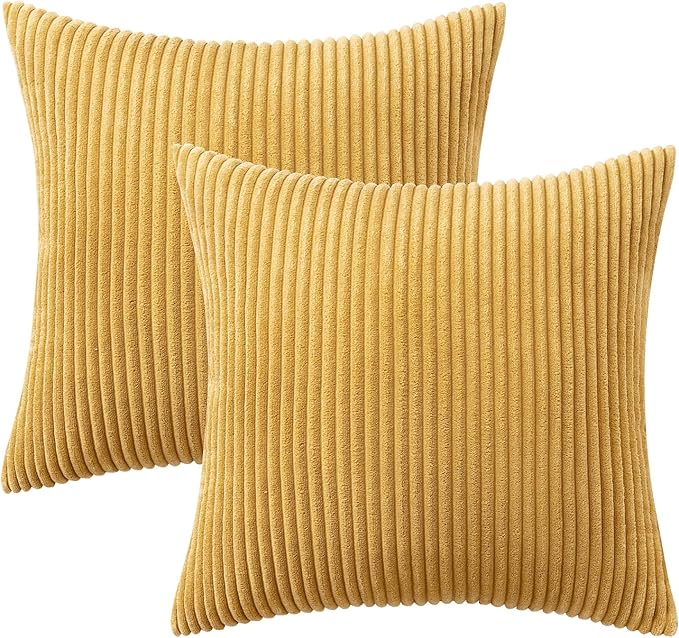 MIULEE Pack of 2 Corduroy Soft Soild Decorative Square Throw Pillow Covers - Image 6