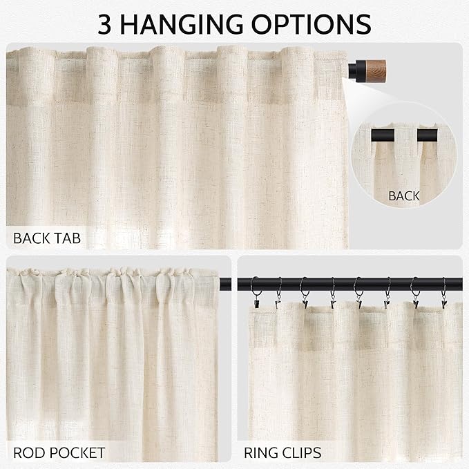 Nanspring Linen Country Curtains - Image 2