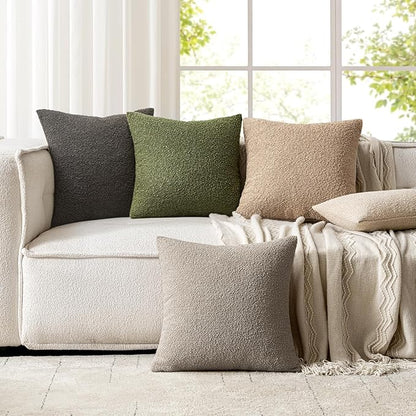 Woaboy Pack of 2 18x18 Inch Decorative Boucle Throw Pillow Covers Textured - Image 5