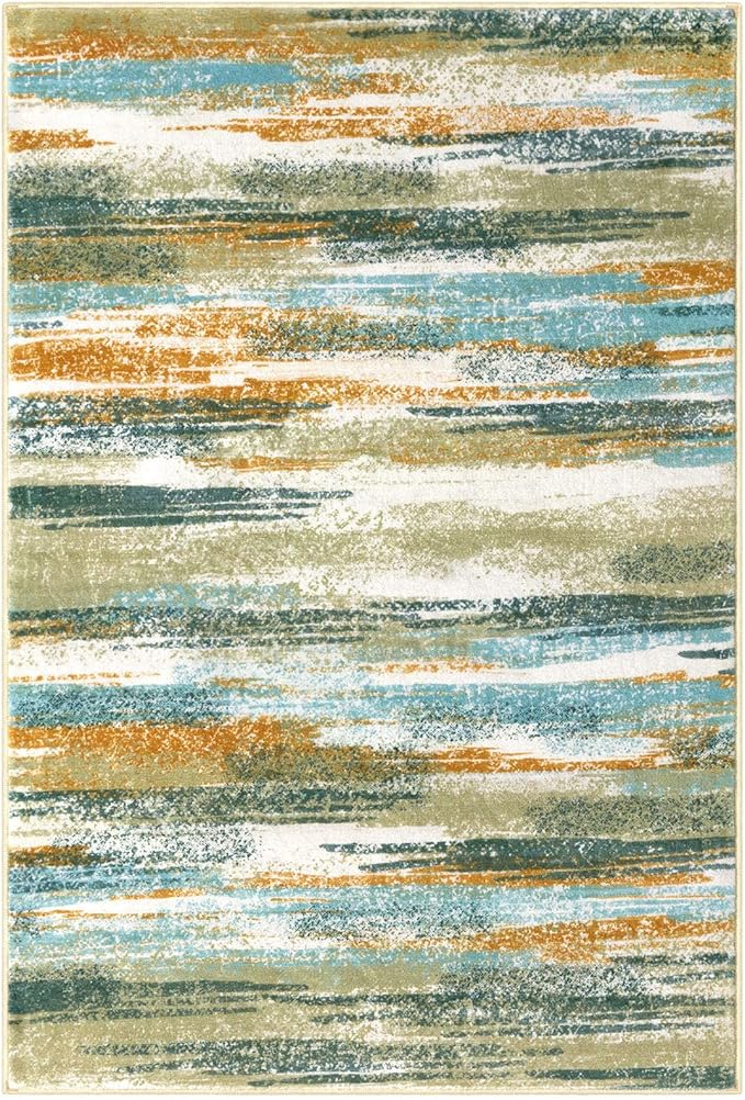 Modern Abstract 8x10 Large Machine Washable Living Room Rug Non-Slip Soft - Image 9