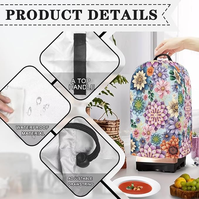 Boho Mandala Flower Blender Dust Cover - Image 5