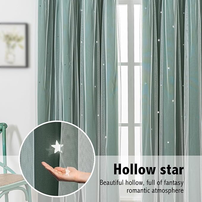 indistar Star Cutout Kids Window Blackout Curtains - Image 6