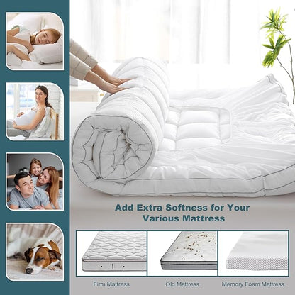 UNILIBRA Full Size Mattress Pad Pillow Top Mattress Cover Padded - Image 5