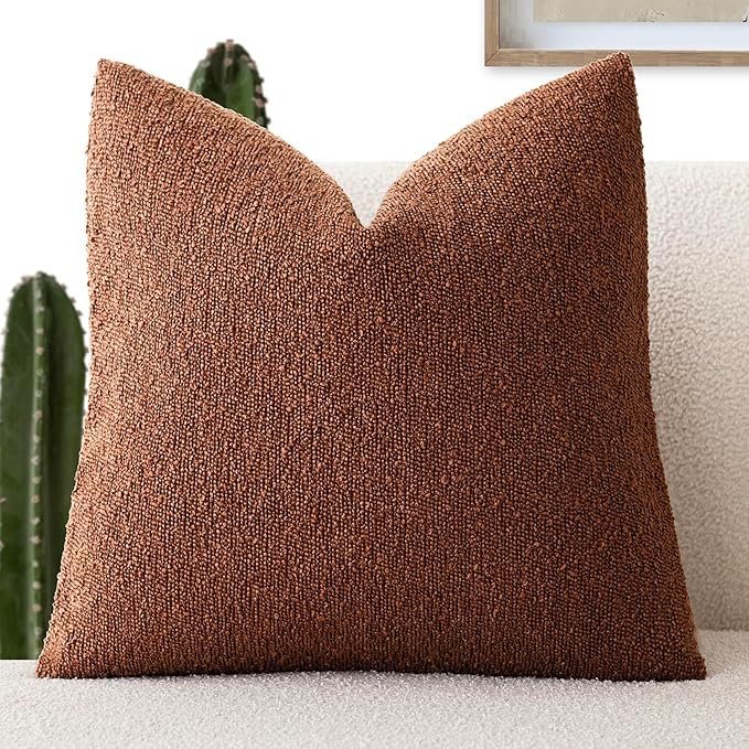 Foindtower Decorative Textured Boucle Throw Pillow Covers Accent Solid Pillow by Foindtower