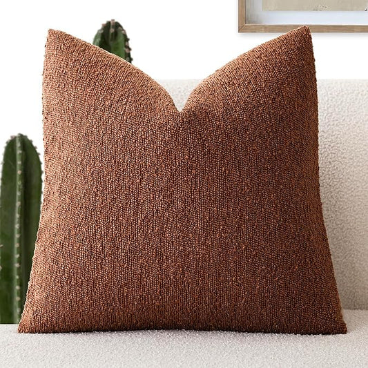 Foindtower Decorative Textured Boucle Throw Pillow Covers Accent Solid Pillow by Foindtower