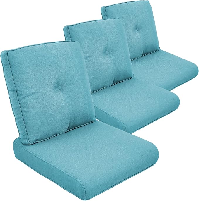Outdoor Chair Cushion Set of 3, Waterproof Outdoor Seat Cushions 25x22 by moosprr