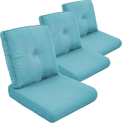 Outdoor Chair Cushion Set of 3, Waterproof Outdoor Seat Cushions 25x22 by moosprr