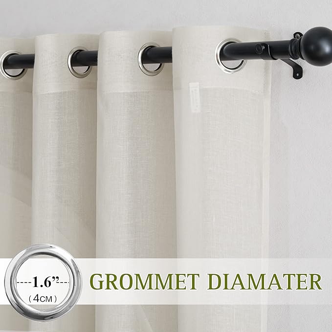 NICETOWN Linen Curtains 135 inches Length - Image 2