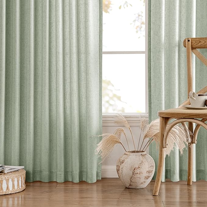 MIULEE Non-See-Through Privacy Linen Curtains 2 Panels, Light Filtering Window - Image 7