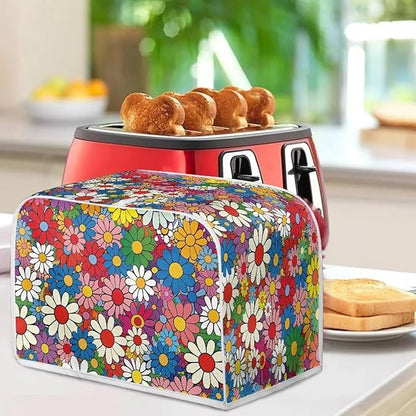 Daisy Flowers Printed Toaster Cover 2 Slice Wide Slot, Washable Kitchen - Image 4