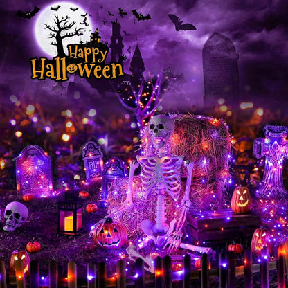 SyouHome Solar String Lights Outdoor, 6 Pack 600 LED Solar Halloween Lights