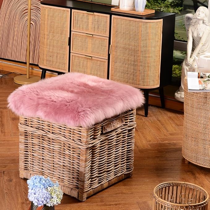 LLB Sheepskin Chair Covers Office Chair Cushion Dining Room Chair Pads Desk - Image 7