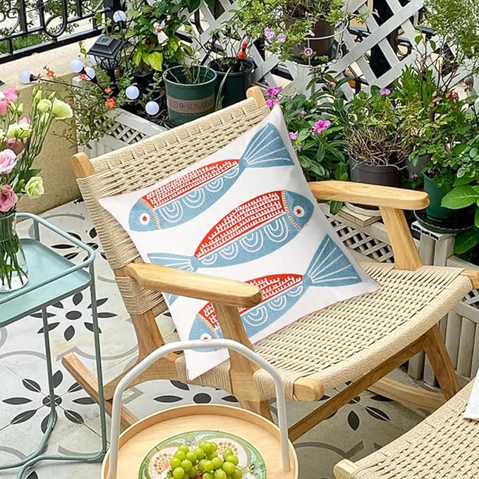 1 PCS Embroidered Throw Pillow Cover Cotton Decorative Square Cushion Cases - Image 4