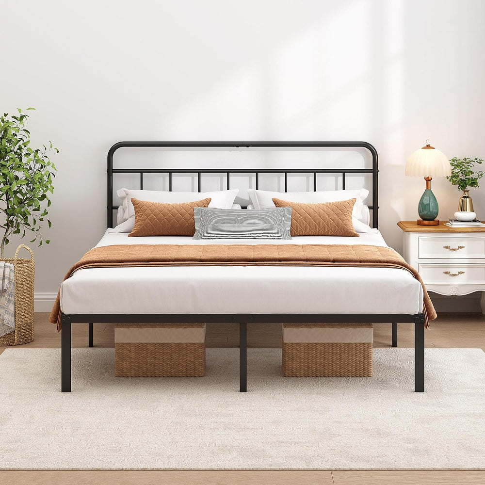 Full Bed Frame with Classin Headboard, Black