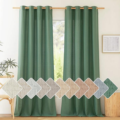 NICETOWN Thick Linen Curtains & Drapes Semi Sheer by NICETOWN