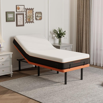 eshine adjustable bed frame with 10" gel memory, main product view