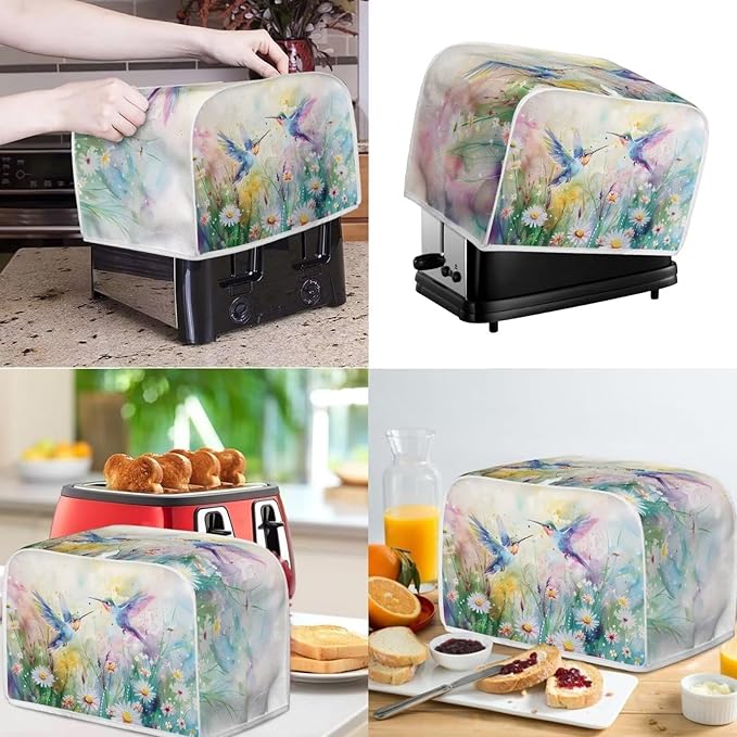 Hummingbird Toaster and Blender Cover Set Bread Maker Cover Flower Washable - Image 2