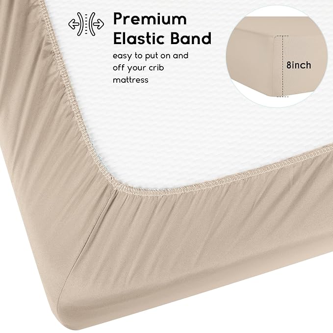 Yoofoss Baby Crib Sheets for Boys Girls, Fitted Crib Sheet 2 Pack for Standard - Image 3