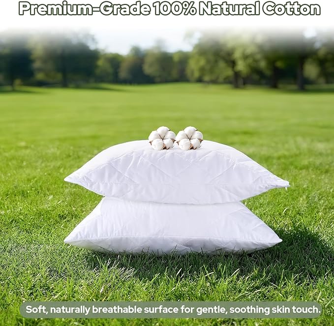 CoolShields Premium 100% Cotton Waterproof Pillow Protectors - Image 2