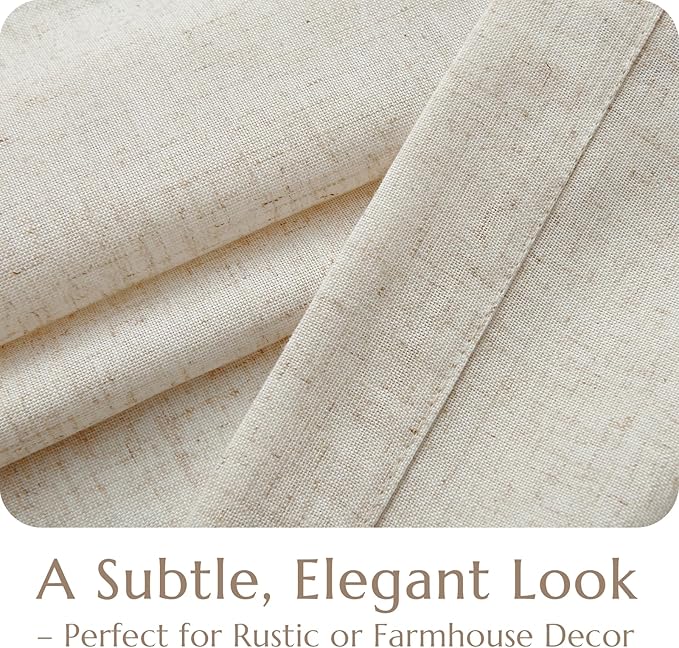jinchan Tier Curtains 45 Inch for Small Window Linen Blend Cafe Curtains - Image 7
