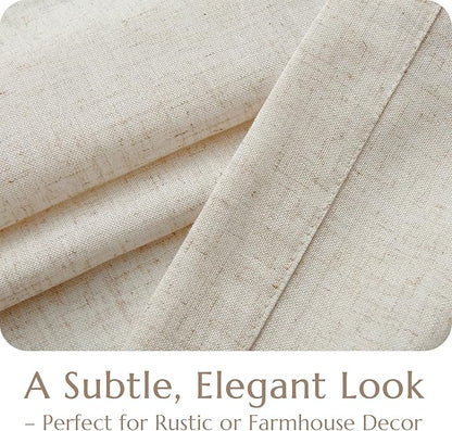jinchan Tier Curtains 45 Inch for Small Window Linen Blend Cafe Curtains - Image 7