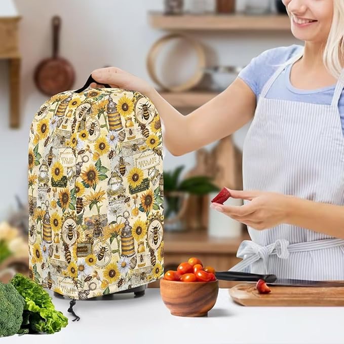 Blender Cover Stand Mixer Covers Sunflower Bee Anti Fingerprint Dust Covers - Image 2
